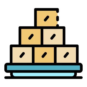 Brick stone stack icon color outline vector 스톡 일러스트