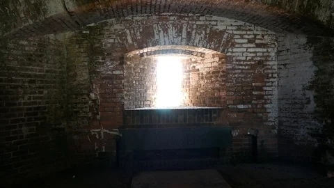 Brick Structure Inside Fort Jefferson in Dry Tortugas National Park Stock Footage 104753608