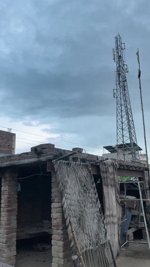 Brick Structure Under Overcast Sky Stockbeeldmateriaal 333073740