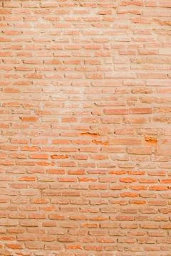 Brick texture old vintage background. Dirty aged and rust stone surface facade. Stock Photos
