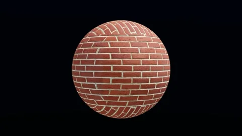 Brick Texture Sphere on Black Stock Footage 318956675