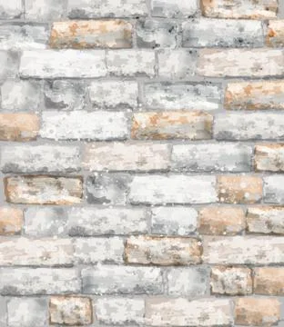 Brick texture Vector watercolor. Stone background template decors Stock Illustration