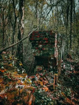 Brick tower in the woods  Foto stock
