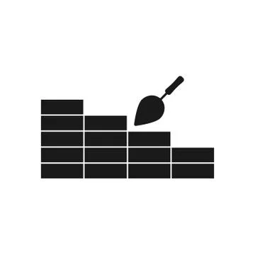 Brick with Trowel icon. Ilustración de archivo