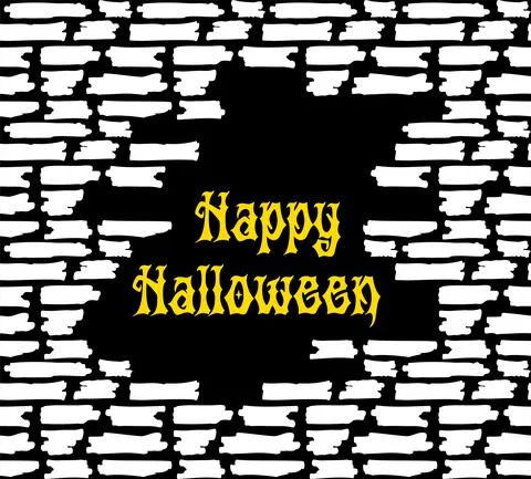 Brick vector seamless pattern. Old wall texture Halloween, magic banner. Happy Stock Illustration