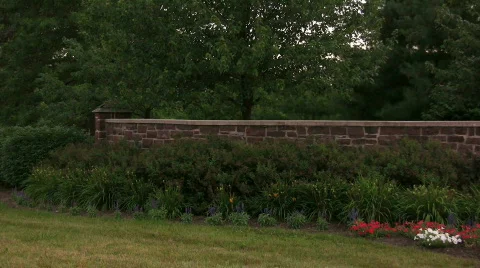 Brick wall and flowers Stock Footage 146510