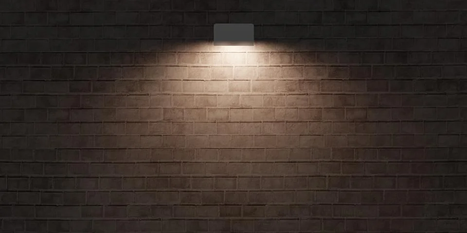 Brick wall and lantern Light on the surface of a blank cement wall old floor Stock Illustration
