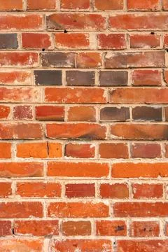 Brick wall and stone background, red brick pattern Stock Photos