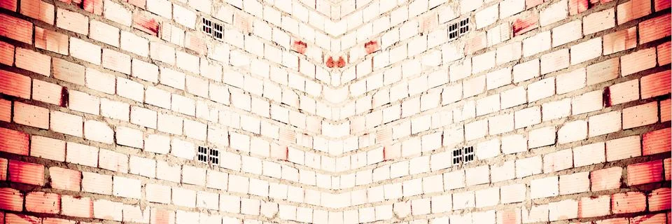 Brick wall at an angle Foto stock