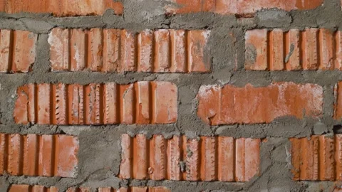 Brick wall of an apartment building under construction. Brick wall in the Stock Footage 150207591