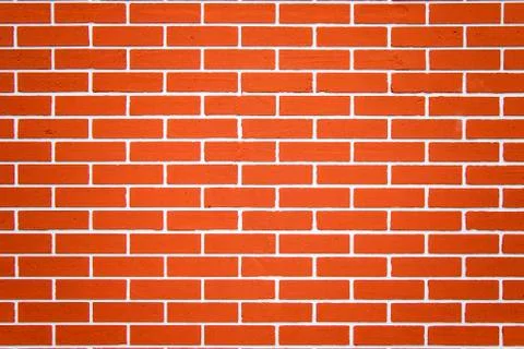 Brick wall background and texture close-up, red color Stock Photos