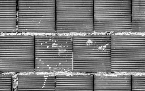 Brick wall background in black and white Stock Photos
