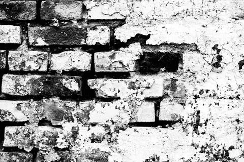 Brick wall background, black and white tone Foto stock