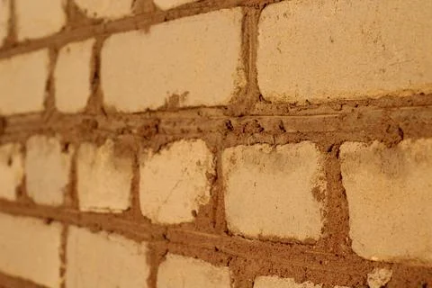 Brick Wall Background Close-up Old Cracked Red Bricks Texture Brickwork Stock Photos