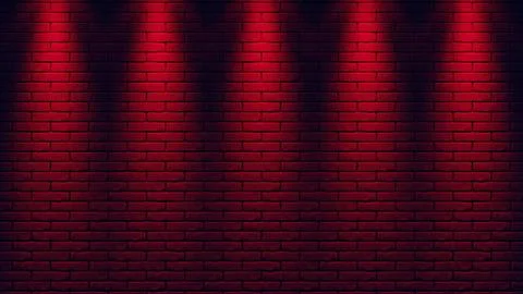 Brick wall background, neon light. 3d illustration Stock Illustration
