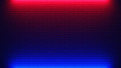 Brick wall background, neon light. 3d illustration Stock Illustration