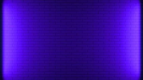 Brick wall background, neon light. 3d illustration Stock Illustration