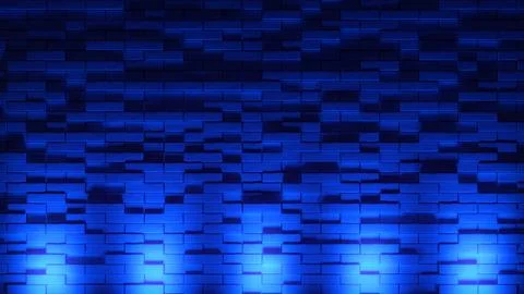 Brick wall background, neon light. 3d illustration Illustrazione stock