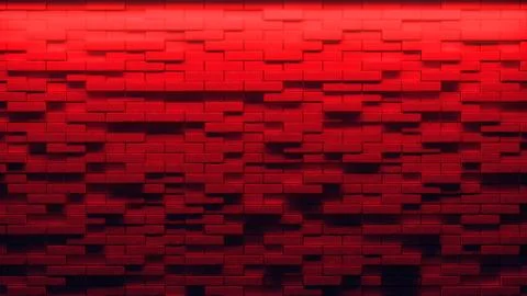Brick wall background, neon light. 3d illustration Illustrazione stock