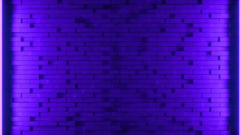 Brick wall background, neon light. 3d illustration Stock Illustration