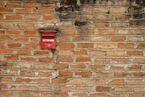 Brick wall background post office sri lanka old Stock Photos