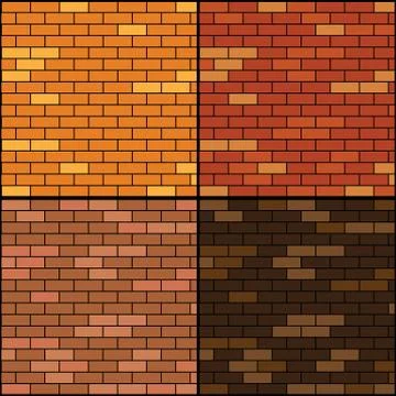 Brick wall background set Stock Illustration