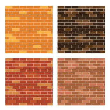 Brick wall background set Stock Illustration