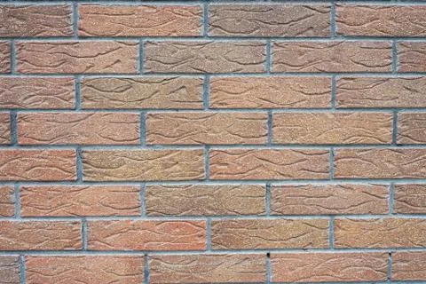 Brick wall background. Wall of red flat brick Stock Photos