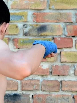 The brick wall blocks a way Foto stock