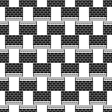 Brick wall border pattern seamless vector Stock Illustration