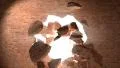 Brick wall break through demolish smash escape to white light HD Footage