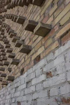 Brick wall with brick steps Stock Photos