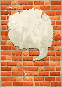 Brick wall with bubble for speech Illustrazione stock