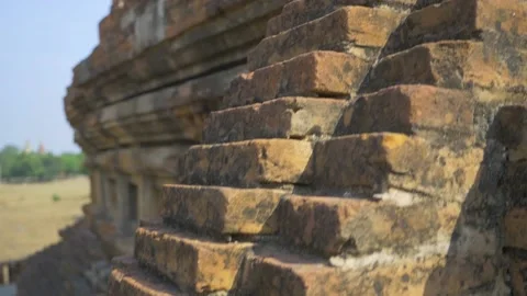 Brick wall on a Buddhist temple in Bagan, Myanmar Stock Footage 236710502