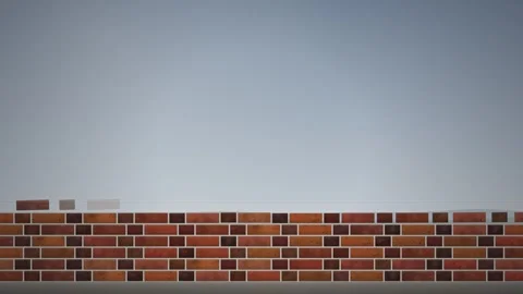 Brick Wall Building Course by Course Construction Animation Stock Footage 346828002