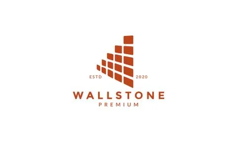Brick wall building flat abstract logo vector icon illustration design Stock Illustration