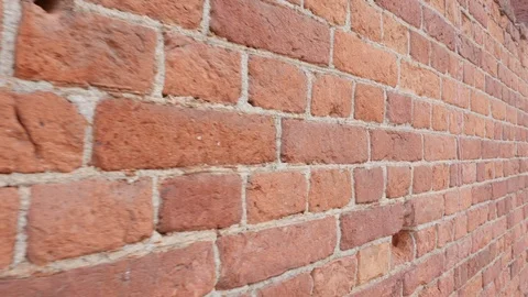 Brick wall. The camera moves on the surface Stock Footage 124407553