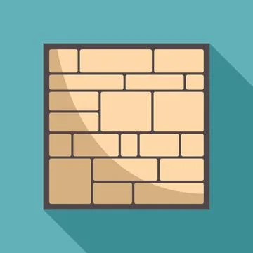 Brick wall casting long shadow on blue background Stock Illustration