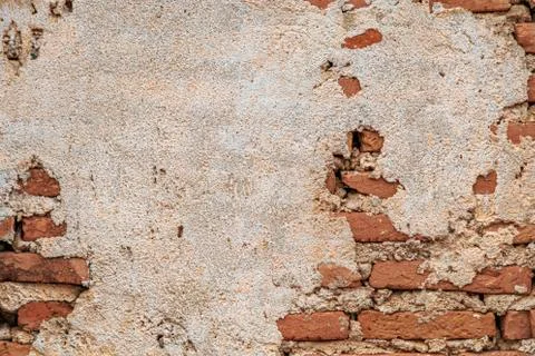 Brick wall with cement for background Stock Photos