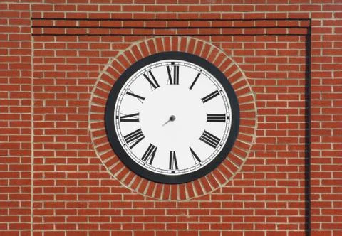 Brick wall clock no needle Stock Photos