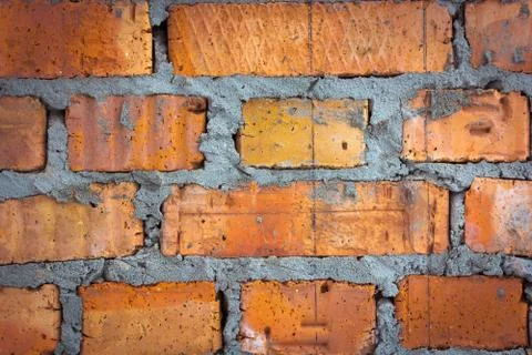 Brick wall close. Stock Photos