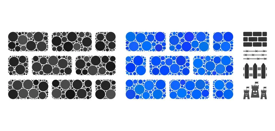 Brick Wall Composition Icon of Circle Dots Stock Illustration