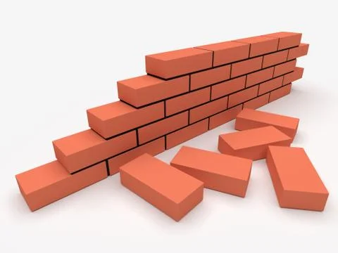 Brick wall. Concept of building and construction. Ilustración de archivo