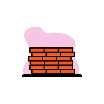 Brick Wall Conceptual Icon Vector Design Illustration Stock Illustration
