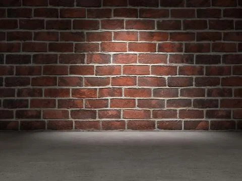 Brick wall concrete floor Stock Illustration
