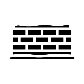 Brick wall construction barrier line icon Stock Illustration