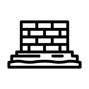 Brick wall construction foundation icon design element Illustrazione stock