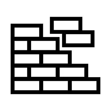 Brick wall construction icon isolated on transparent background Stock Illustration