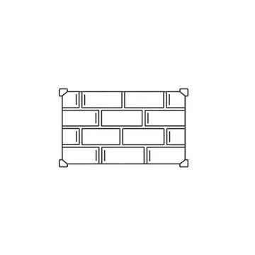 Brick wall construction icon outline graphic Stock Illustration