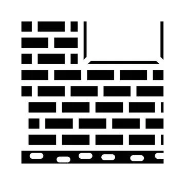 Brick wall construction icon showing building renovation Ilustración de archivo